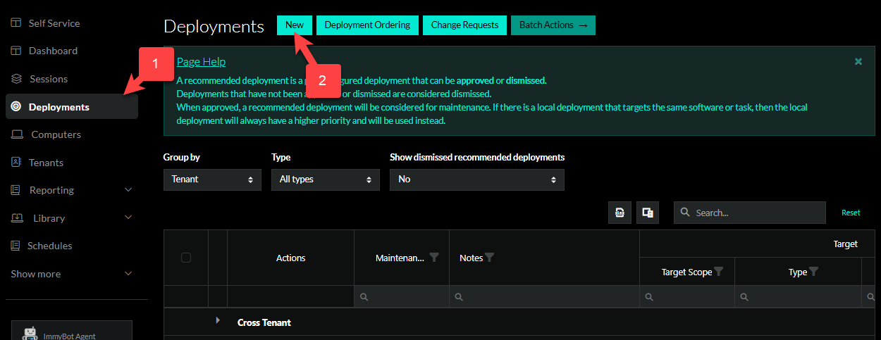 Deployments Page